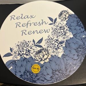 14” Floral Lazy Susan – “Relax Refresh Renew” Turntable 🌸